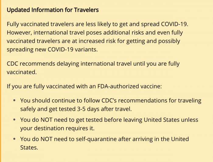 cdc vaccine travel recommendations
