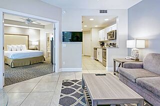 Sample living area in one- and three-bedroom units 