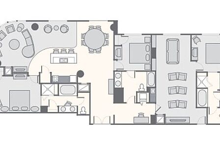The Presidential Suite features a theater and game room.