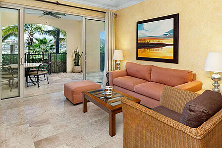 Sample three-bedroom living area