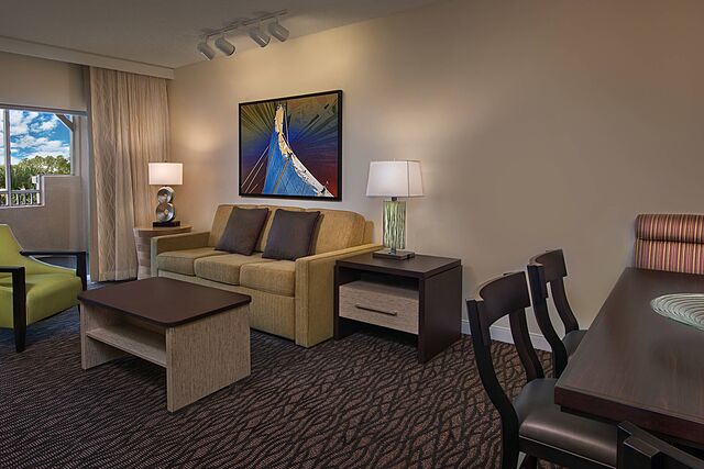Sample Living area in one- and two-bedroom villas (furniture and finishes vary from tower to tower)