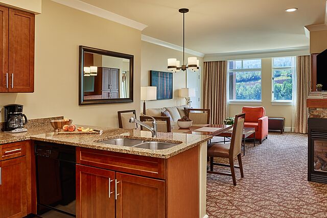 Sample Larger kitchen in one- and two-bedroom villas