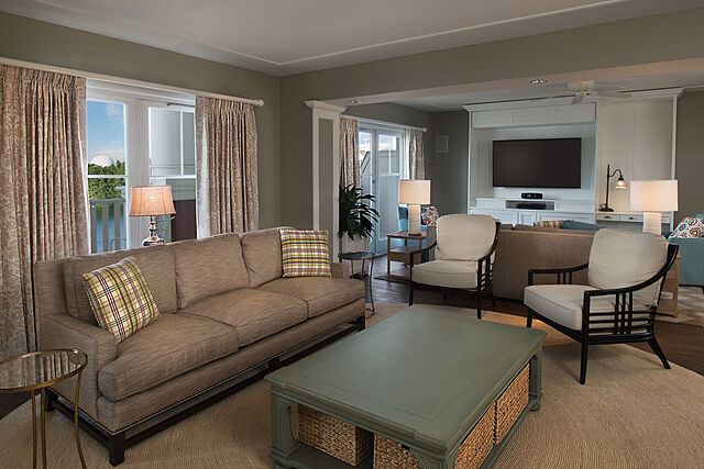 Sample living area in the three-bedroom villa.