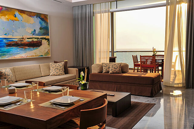 Sample living area in some suites