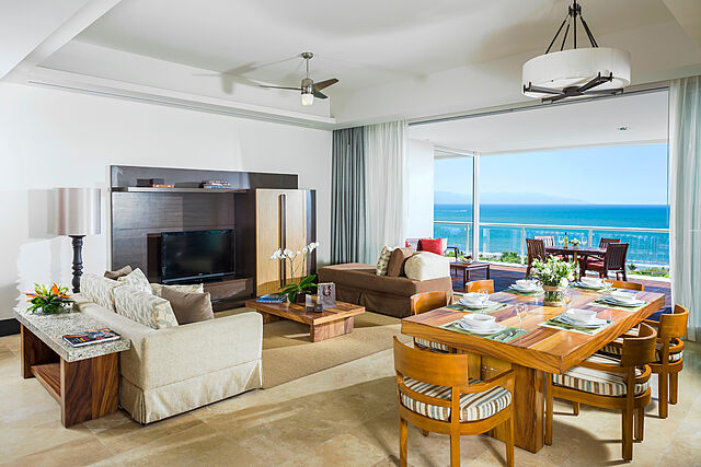 Sample living area in two-bedroom villas