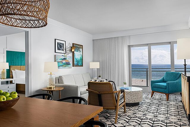 Sample Living Area With Attached Balcony (see below for unit-type specific photos)