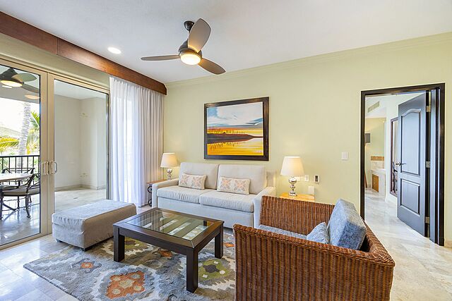 Sample two-bedroom suite living area