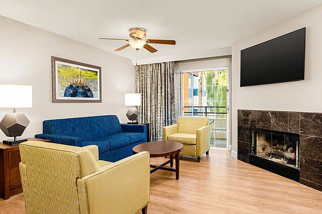 Sample one-bedroom deluxe villa living area