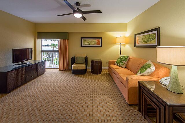 Sample one-bedroom clubhouse living area