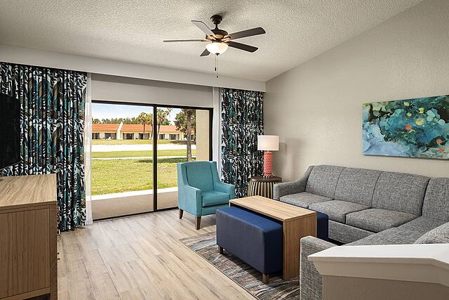 Sample two-bedroom living area