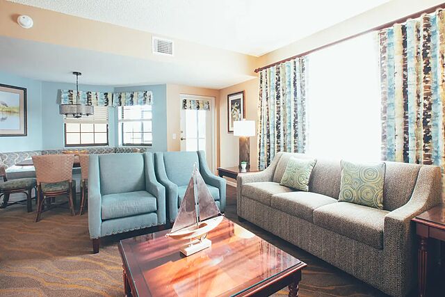 Sample three-bedroom living area