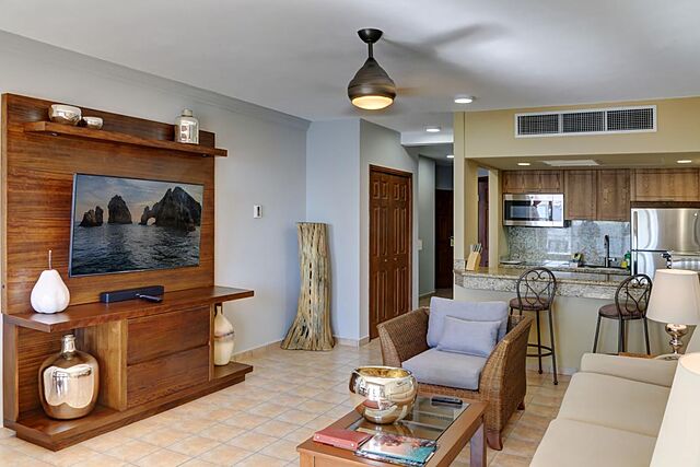 Sample two-bedroom suite living area