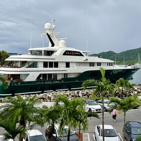 Yachts Passing on side of Resort