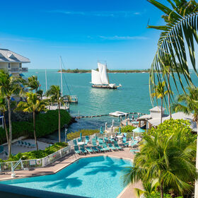 Balcony with views of Gulf,  Pool, Hot Tub, Tiki Bar, and Beach