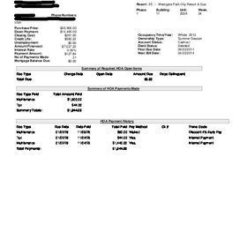 Tax/Fee statement for 2026