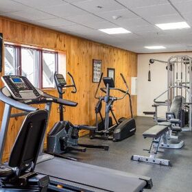 Gym room in basement of building