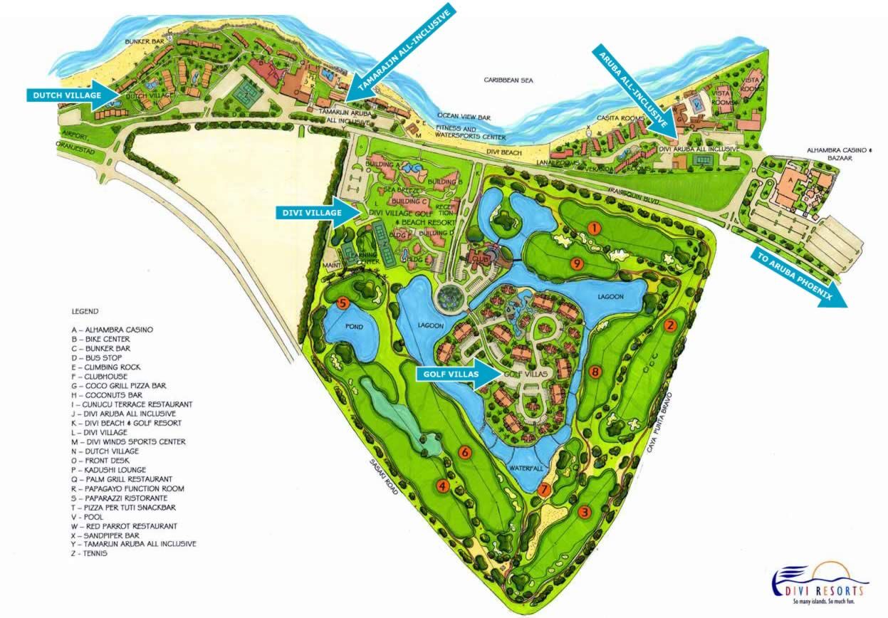 Divi Village - Resort Map