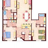 Waterside by Spinnaker &mdash; Sample Three-Bedroom Floor Plan