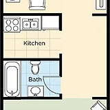 Club Wyndham Inn on Long Wharf — Sample 1 Bedroom Floorplan