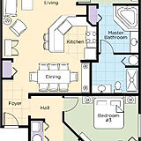 Club Wyndham Smoky Mountains — Three-bedroom deluxe floorplan