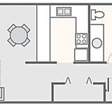 Pono Kai — 1-bedroom unit floorplan