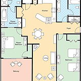 Wyndham Skyline Tower — 2BR/2BA Penthouse Floor Plan