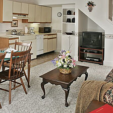 Eastern Slope Inn — Partial kitchen and living room
