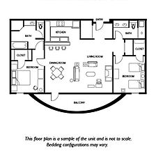 The Teton Club — Two-Bedroom Floorplan