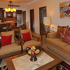 Villa del Palmar at the Islands of Loreto — Sample unit living area and kitchen
