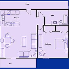 Tanglwood Resort &mdash; - One Bedroom Floor Plan