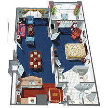 Marriott's Manor Club at Ford's Colony — One-bedroom villa floorplan