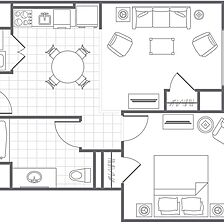 Marriott's Grand Chateau &mdash; 1 Bedroom Smaller Villa Floorplan