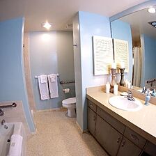 Tamarack Beach Resort — Sample Bathroom