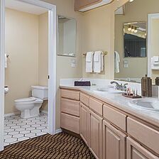 Club Wyndham Holua Resort at the Mauna Loa Village &mdash; Sample Bathroom