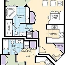Club Wyndham Ocean Walk — 2 Bedroom Lockoff Floorplan