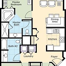 Club Wyndham Ocean Walk — 3 Bedroom Deluxe Floorplan