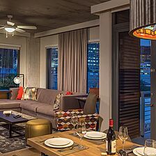 Club Wyndham Austin — Sample Living Area With Skyline View