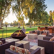 Club Wyndham Orange Tree Golf Resort — Waterfront Golf Course Patio and Dining Area With Firepit