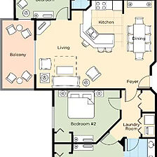 Club Wyndham Bonnet Creek Resort — 3 Bedroom Deluxe Floorplan