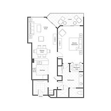 The Westin Kaanapali Ocean Resort Villas North &mdash; Sample 1 Bedroom Villa Floorplan