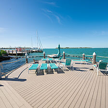 The lounging deck by tiki bar