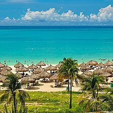 La Cabana Beach Resort — Resort Beach With Cabanas and Loungers