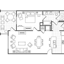 Marriott's Lakeshore Reserve — 1-Bedroom Villa Floorplan