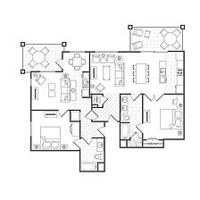 Marriott's Lakeshore Reserve — 2-Bedroom Villa (Kings) Floorplan