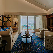 Renaissance Wind Creek Aruba - Ocean Suites — Sample Living Area With Attached Balcony