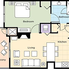 Club Wyndham Park City &mdash; Sample one-bedroom floorplan
