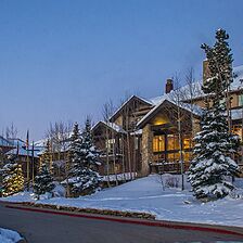 Grand Timber Lodge — Evening exterior