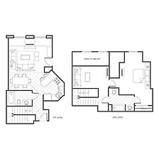 Marriott Grand Residence Club - Lake Tahoe — Sample one-bedroom bi-level loft floorplan