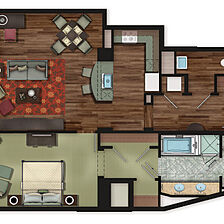 The Ritz Carlton Club, San Francisco — One-bedroom residence floorplan