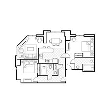 Marriott Grand Residence Club - Lake Tahoe — Sample two-bedroom residence floorplan